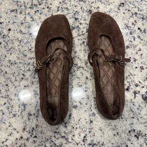 Dolce Vita Brown Suede Mary Jane Flats – Chic Buckle Detail Size 9.5